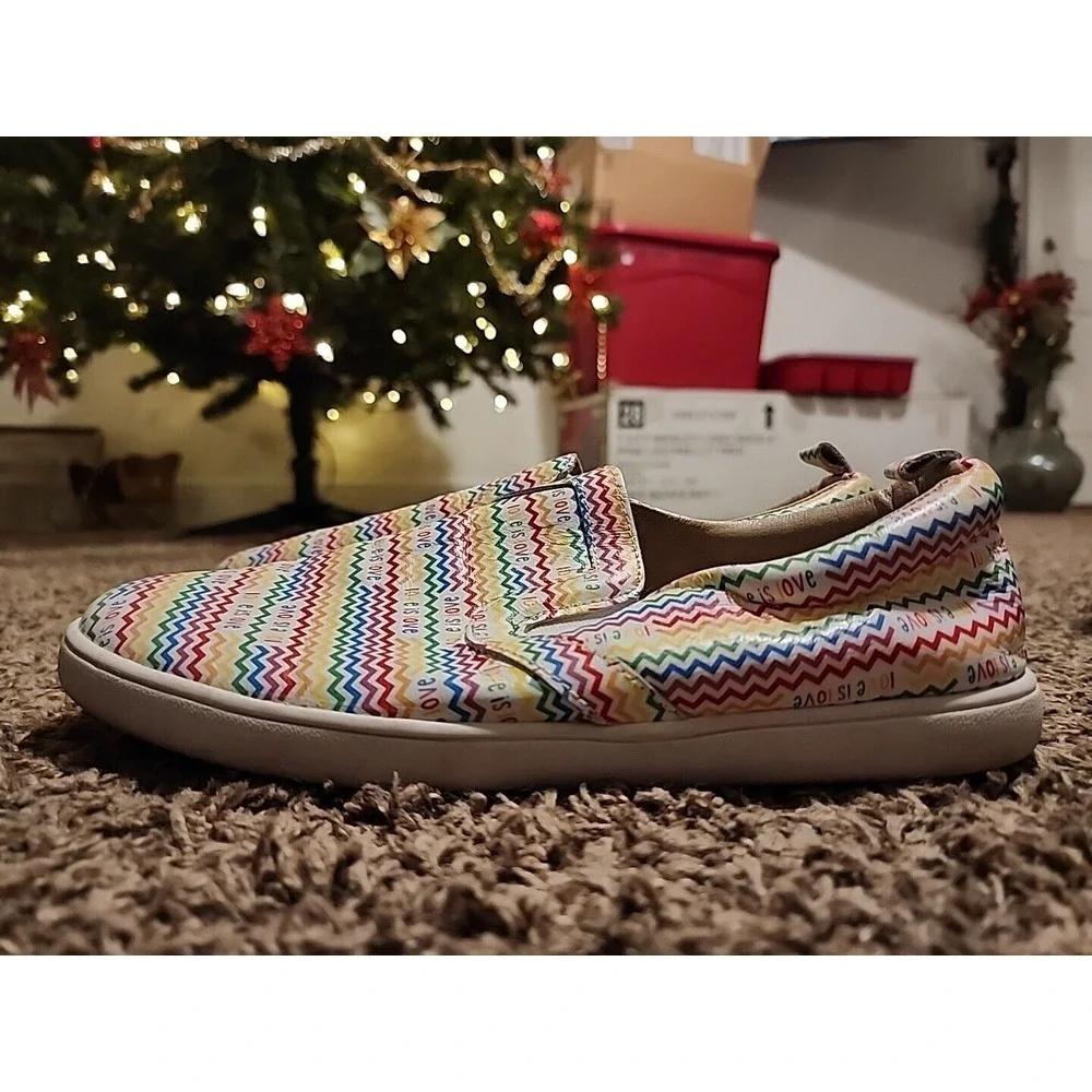 Monkey Feet Womens 7.5 shoes. Love Is Love. Rainbow‎